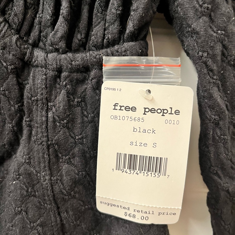 Free People Black Long Sleeve Fitted Blouse - Picture 6 of 8